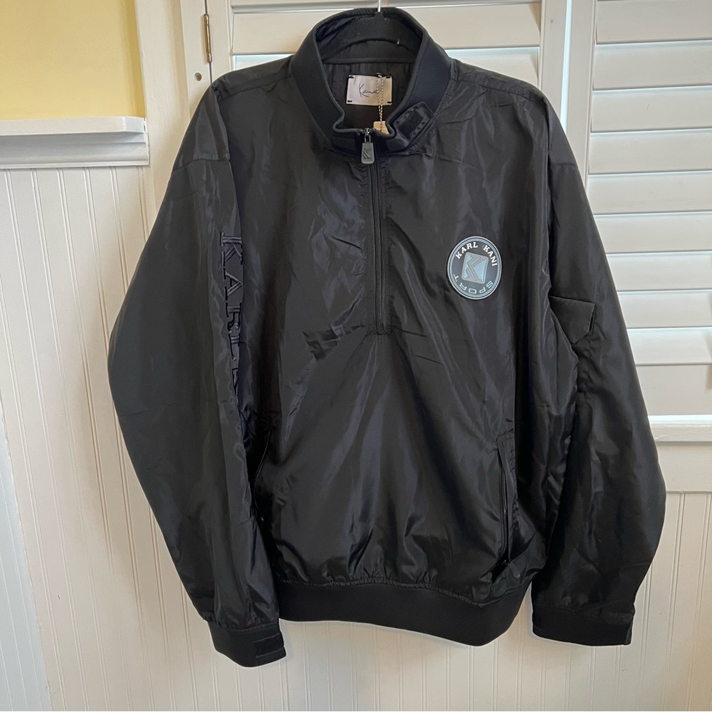 Karl Kani Sport NWT Black 1/2 Zip Pullover Windbreaker Jacket Men’s Large